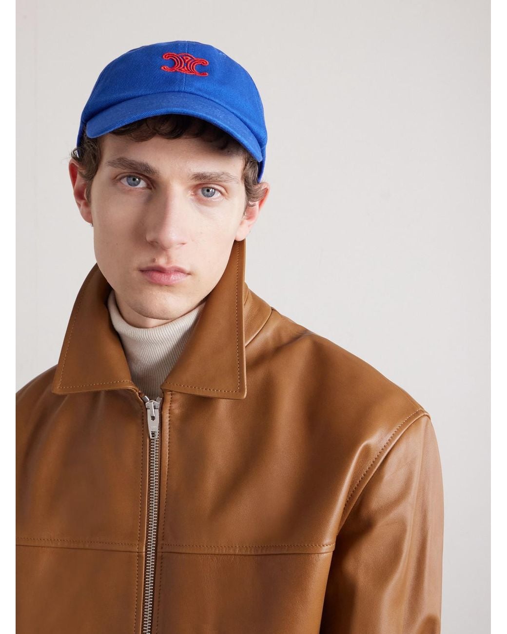 Vivienne Logo-Embroidered Cotton-Twill Baseball Cap di Céline in Blue da Uomo