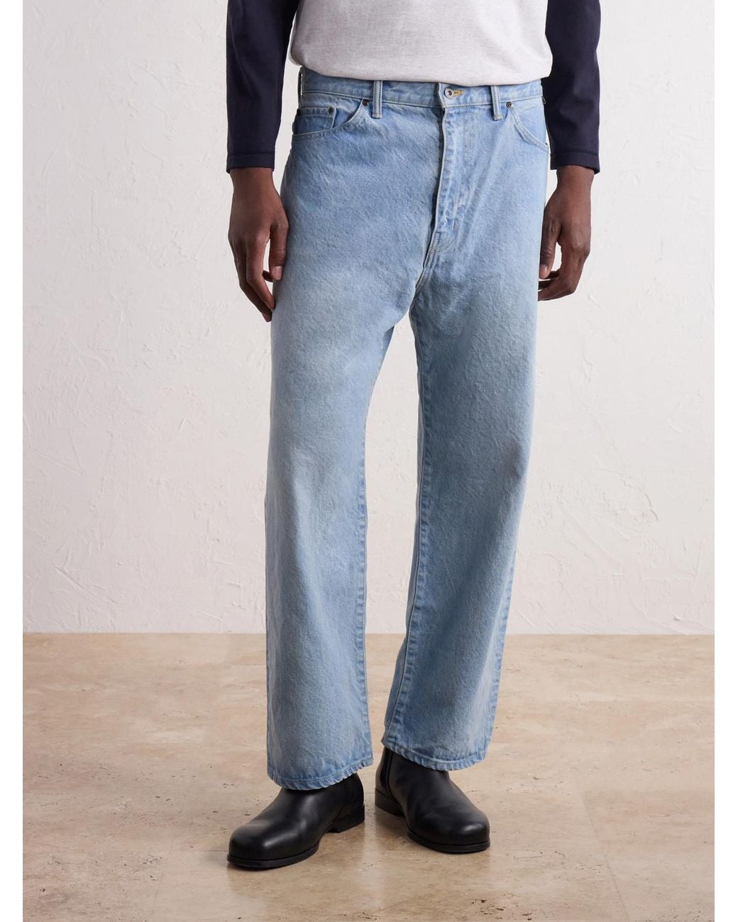 (w)taps Blues Wide-Leg Logo-Embroidered Jeans for men