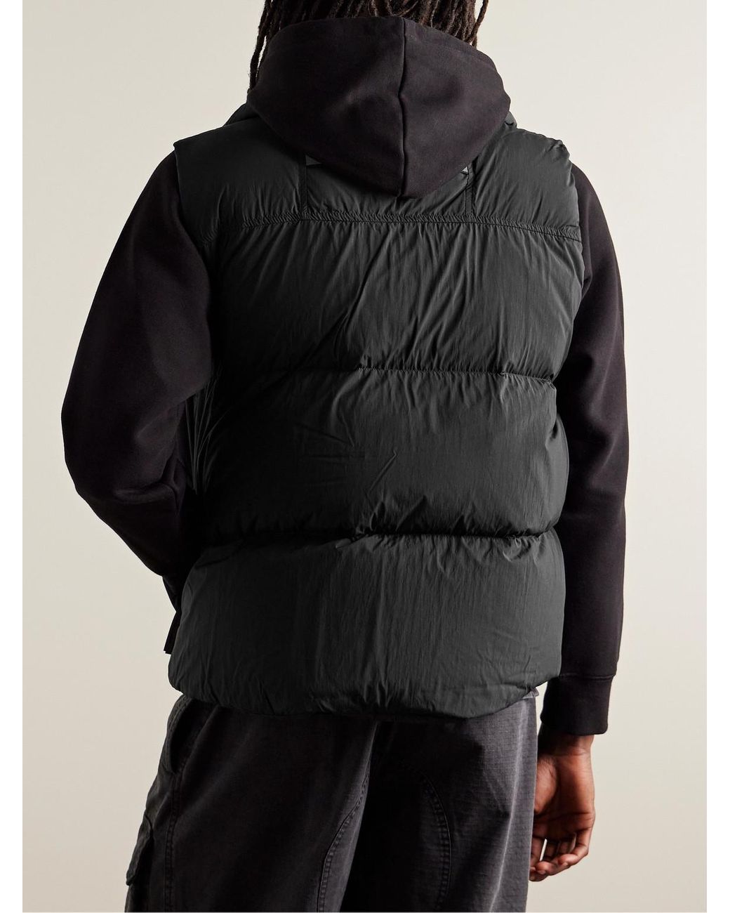 Canada Goose Black Lawrence Slim-Fit Logo-Appliquéd Quilted Enduraluxe Down Gilet for men