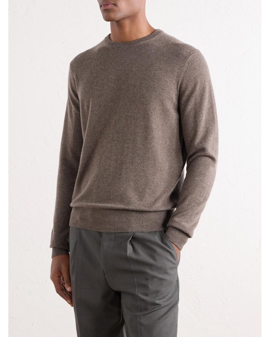 Rubinacci Gray Cashmere Sweater for men