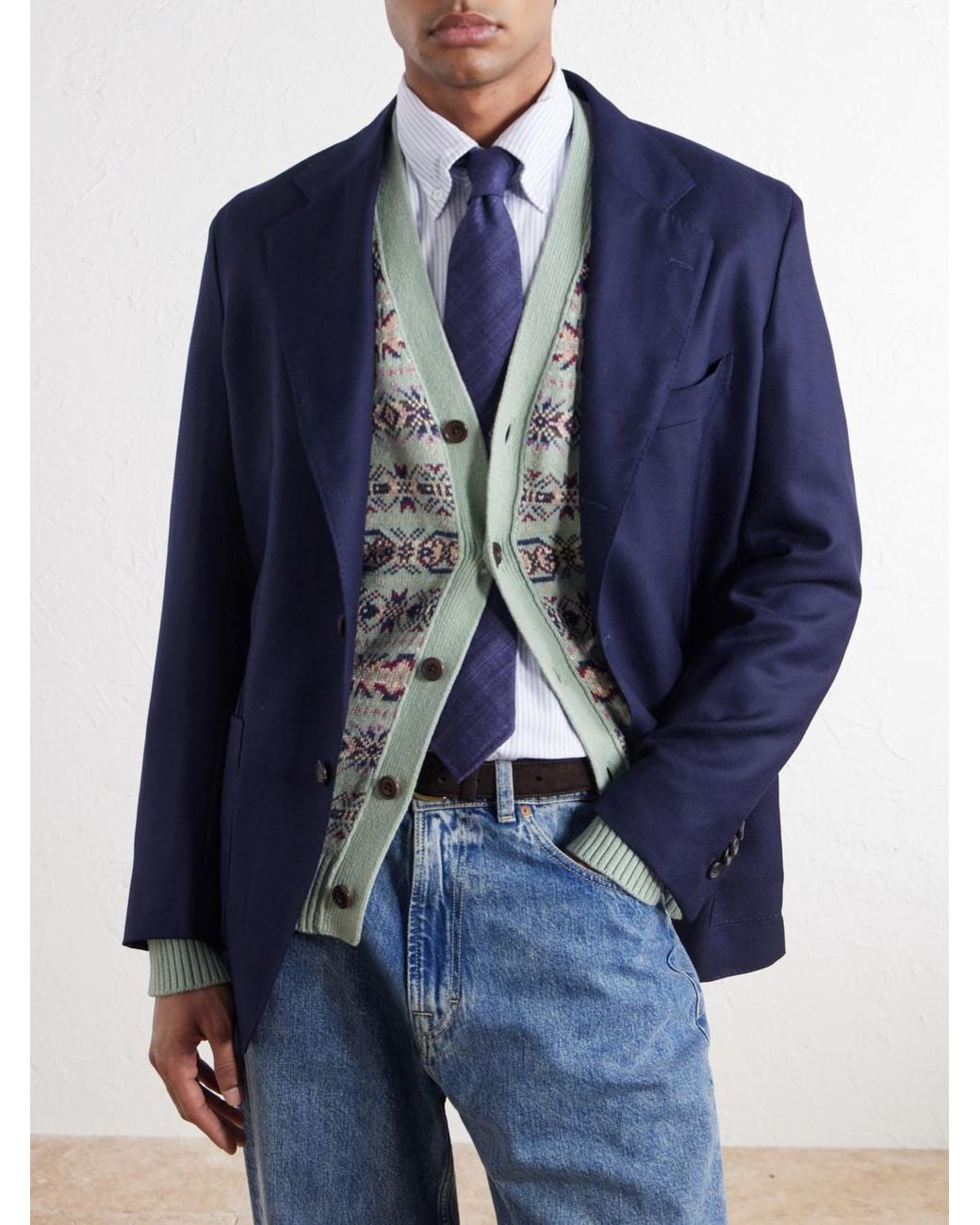 Drake's Blue 7Cm Silk Tie for men