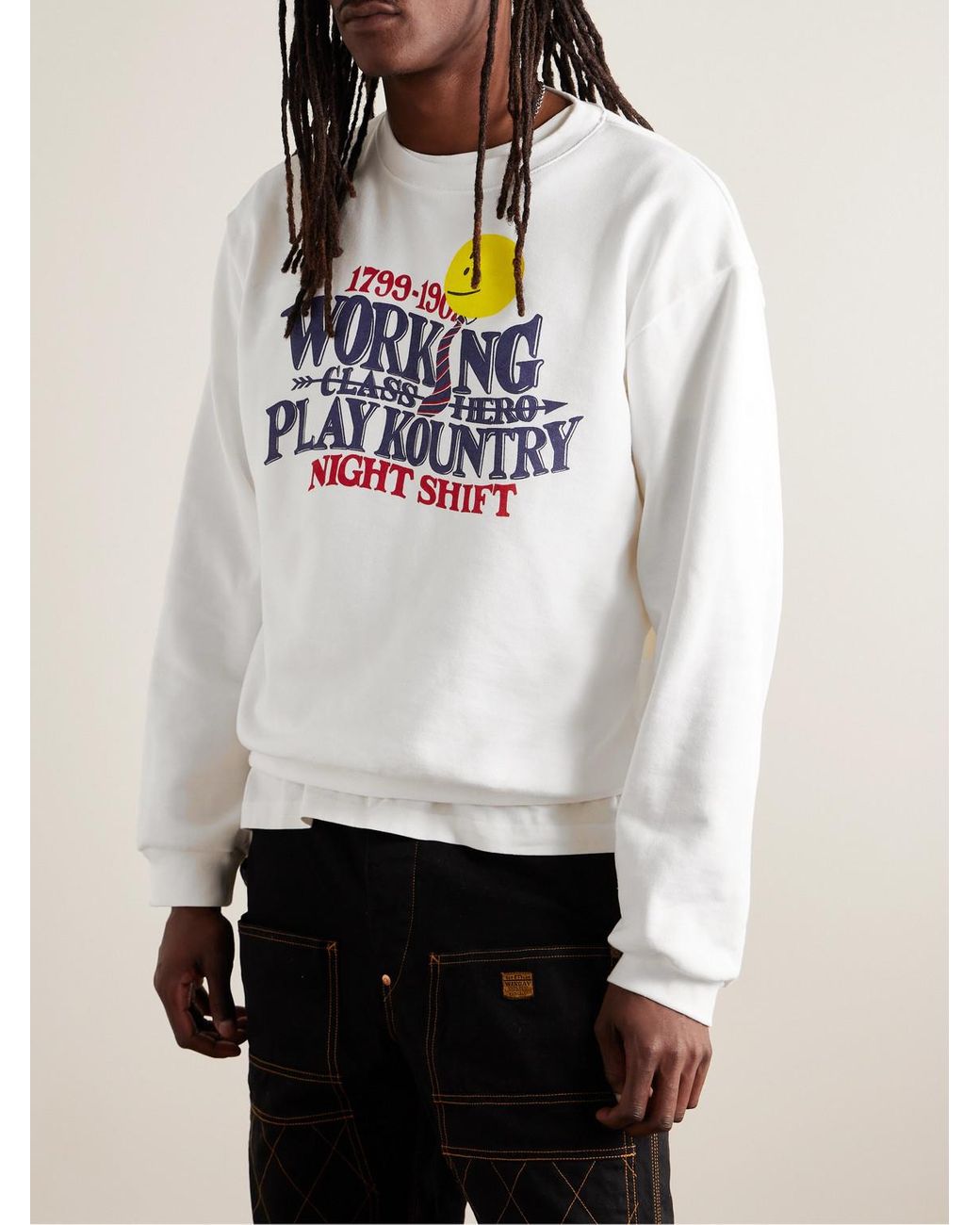 Kapital White Printed Cotton-Jersey Sweatshirt for men