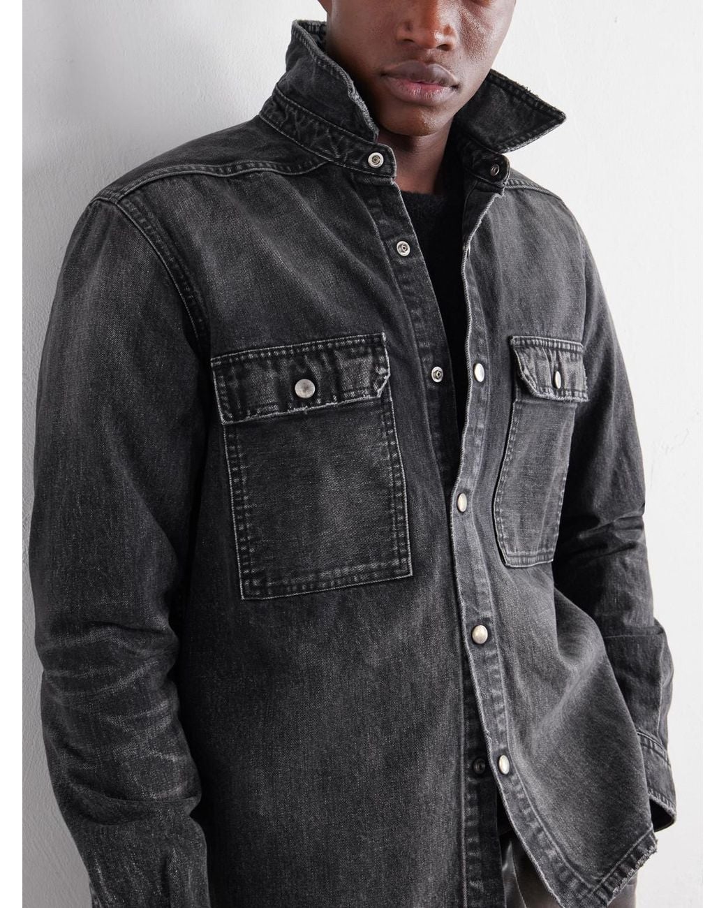 Rick Owens Black Denim Overshirt for men