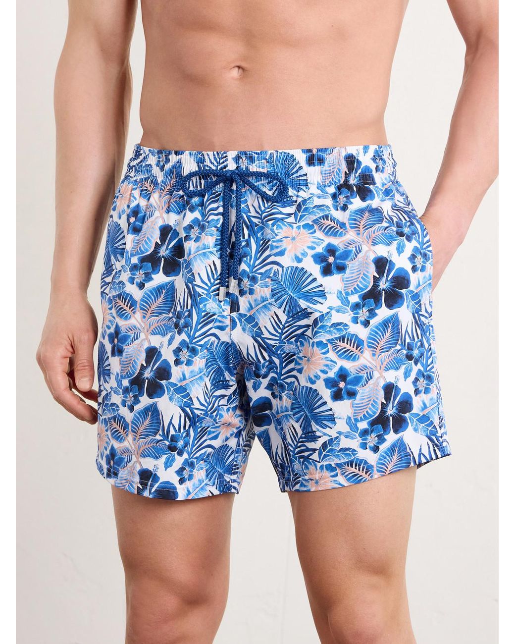 Vilebrequin Blue Moorise Straight-leg Mid-length Printed Recycled Swim Shorts for men