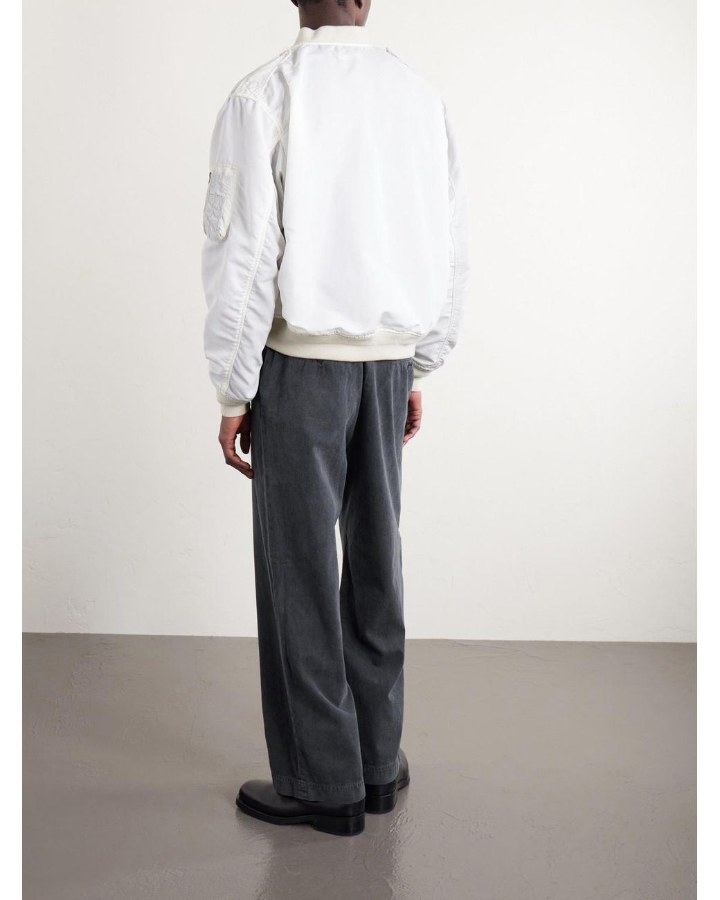 Remi Relief Gray Straight-leg Cotton-twill Trousers for men