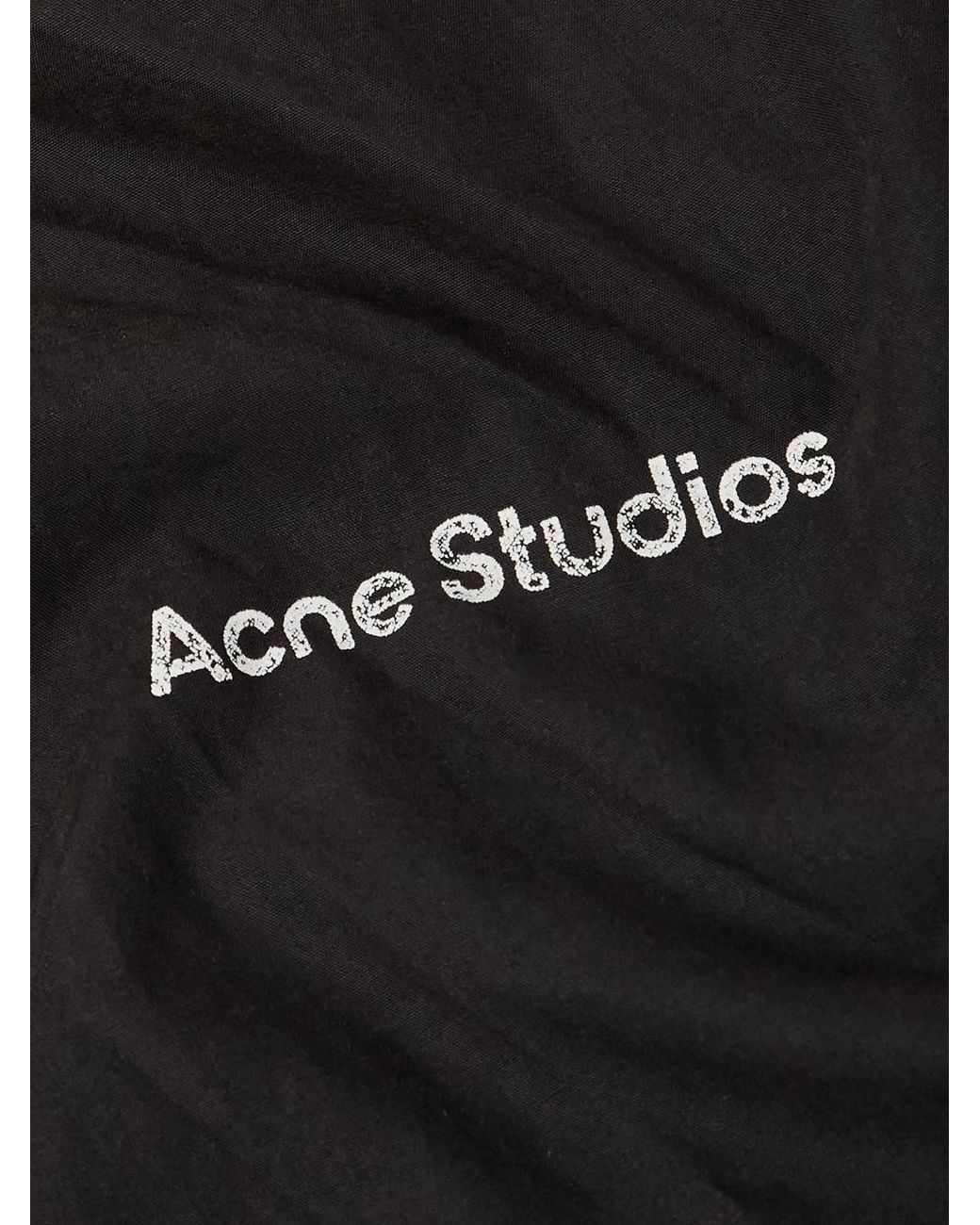 Olando Logo-Print Cotton-Poplin Jacket di Acne in Black da Uomo
