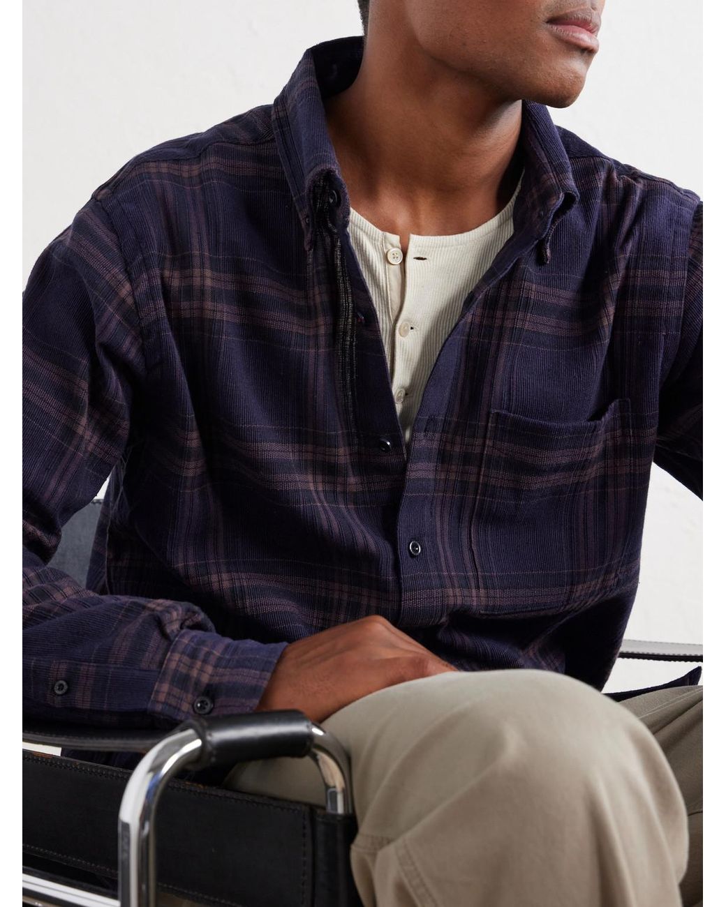 Kardo Blue Ronald Checked Cotton Shirt for men