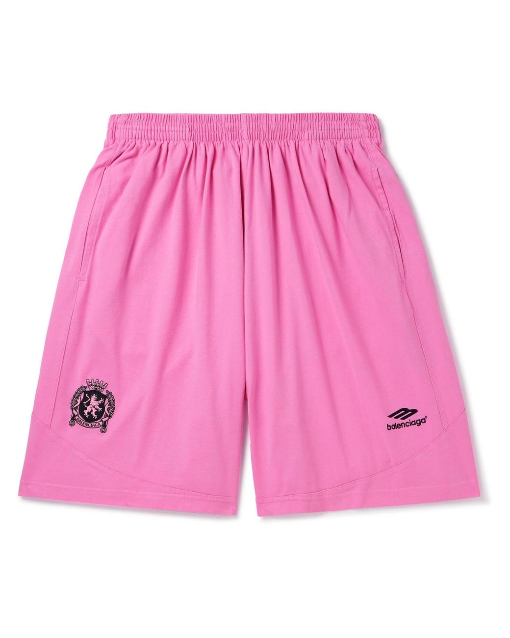 【関税&送料込】Balenciaga Cotton Jersey Semi Fitted Short D Balenciaga - Straight-Leg Logo-Print Cotton-Jersey Shorts