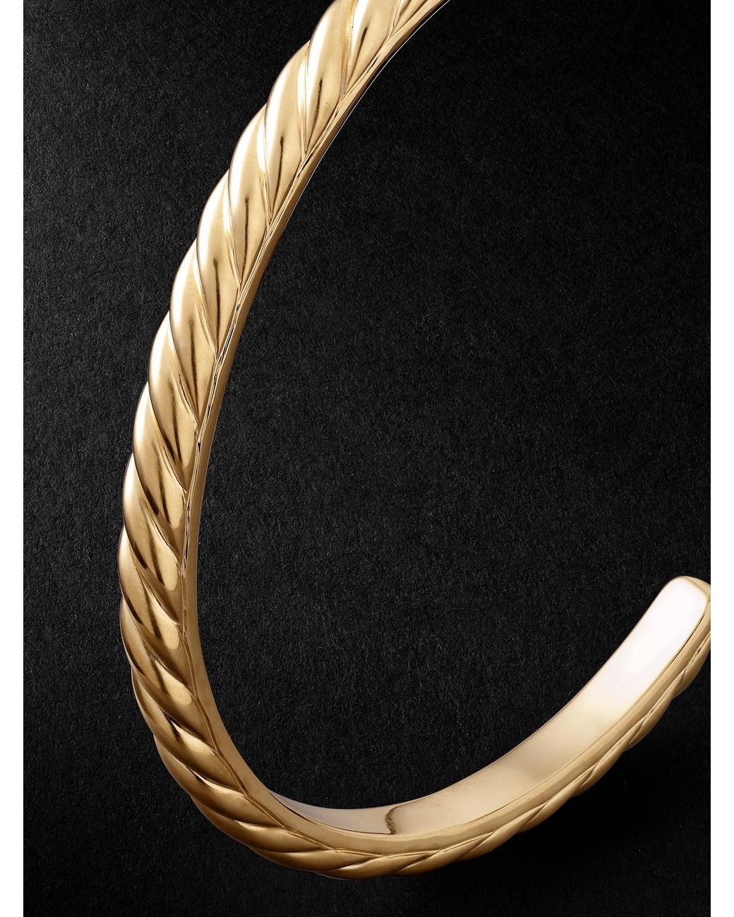 David Yurman Black Sculpted Cable 18-Karat Cuff for men