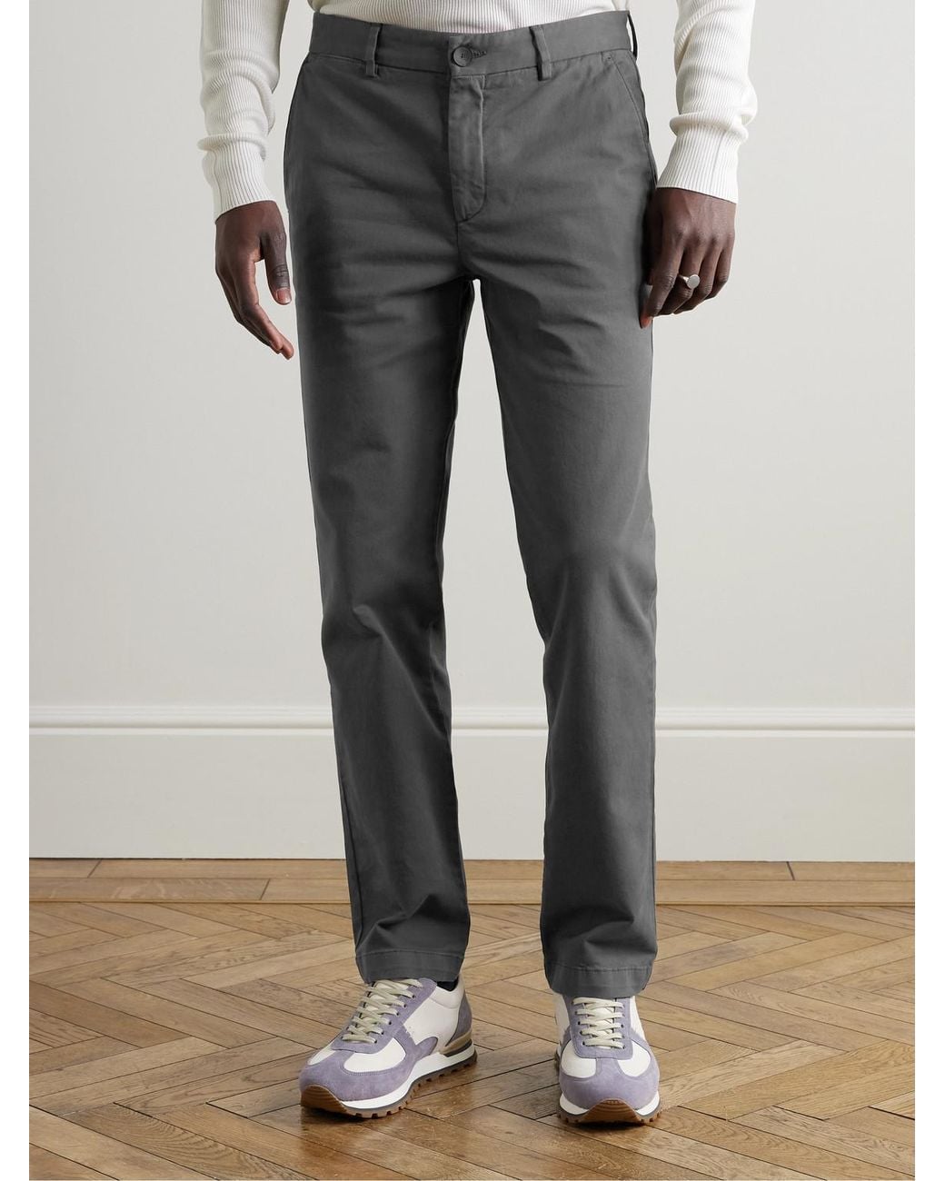 Mr P. Gray Samuel Straight-Leg Organic Cotton-Blend Twill Chinos for men
