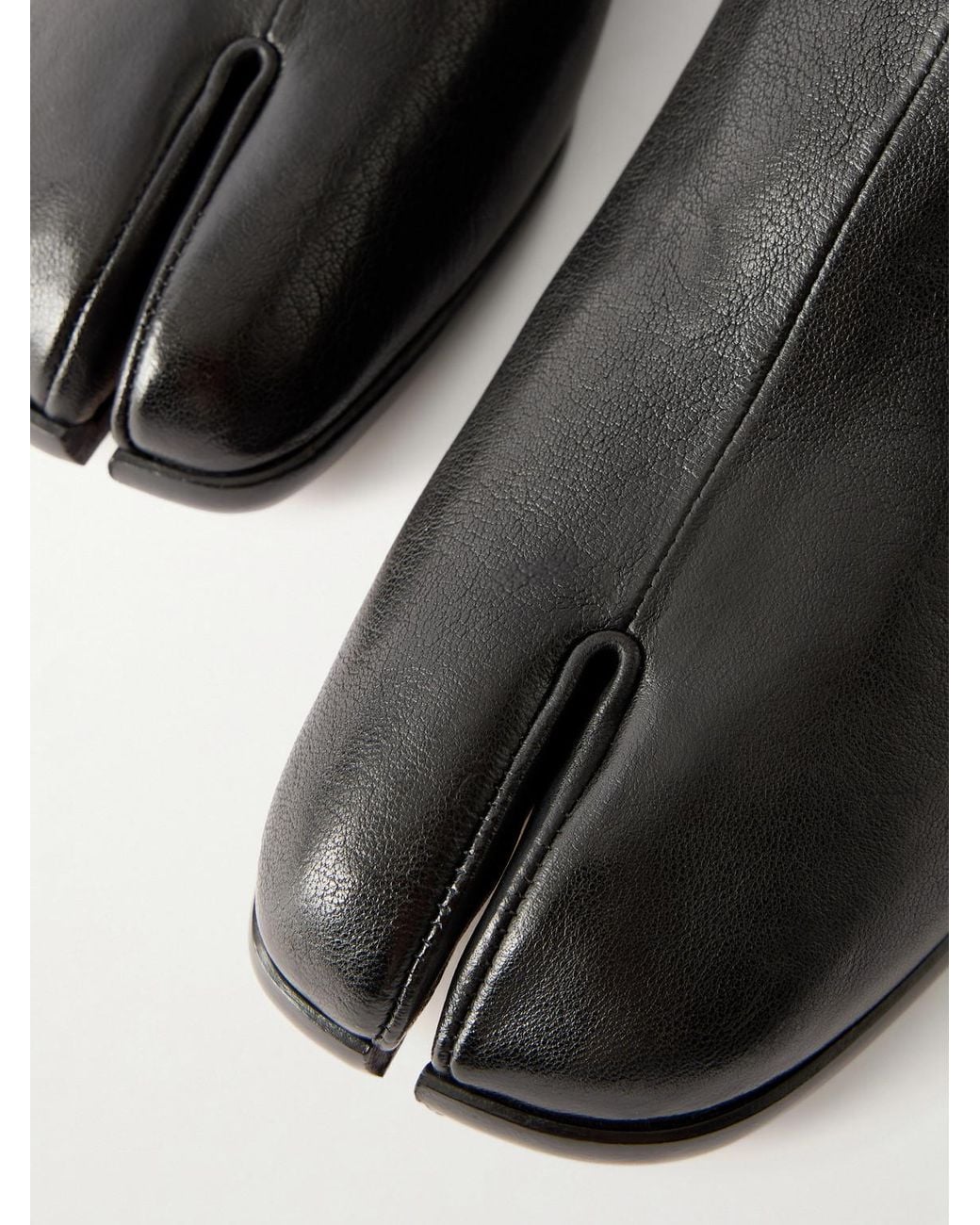 Maison Margiela Black Tabi Babouche Split-Toe Leather Slip-Ons for men