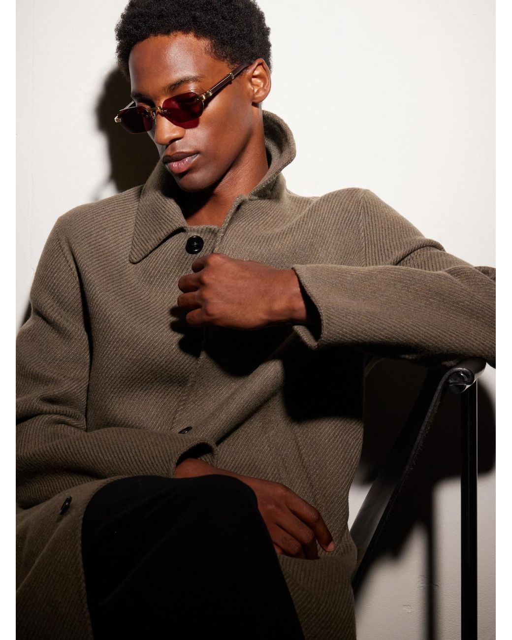 Cartier Metallic Première De Cartier Square-Frame-Tone Metal And Wood Sunglasses for men