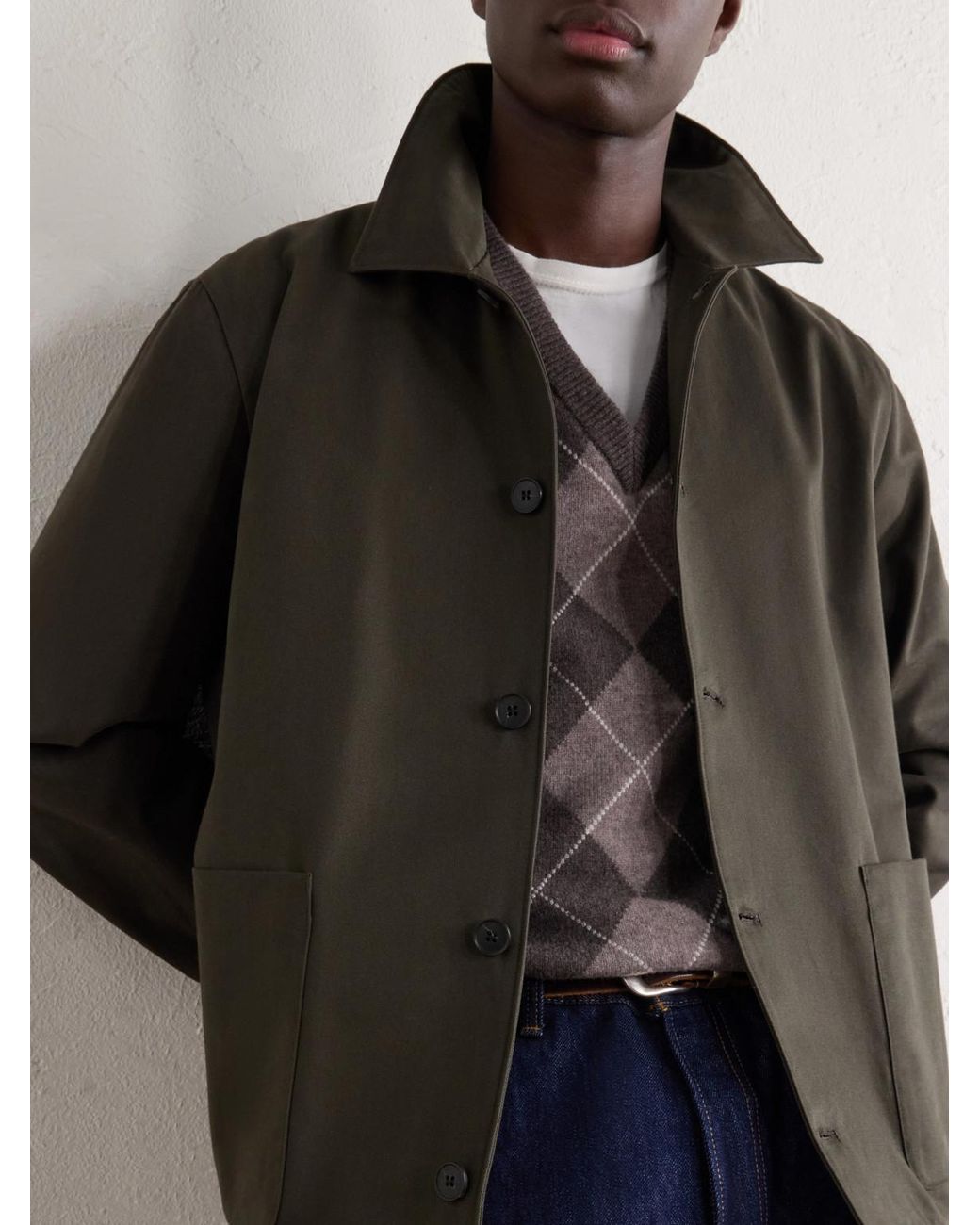 Sunspel Green Cotton-Drill Jacket for men