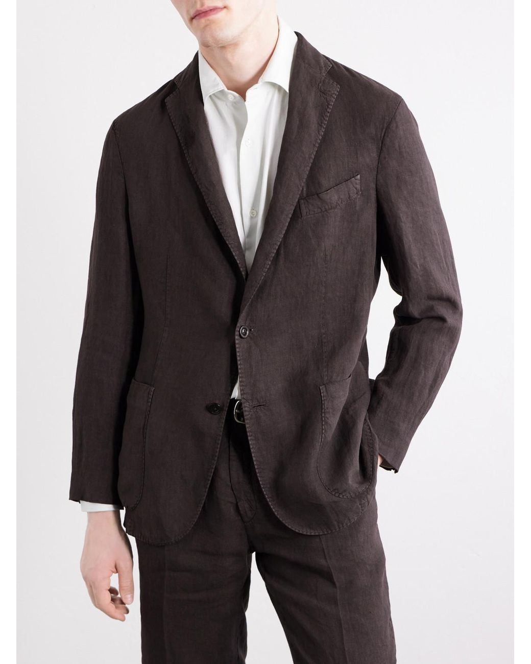 Boglioli Black Linen Suit Jacket for men
