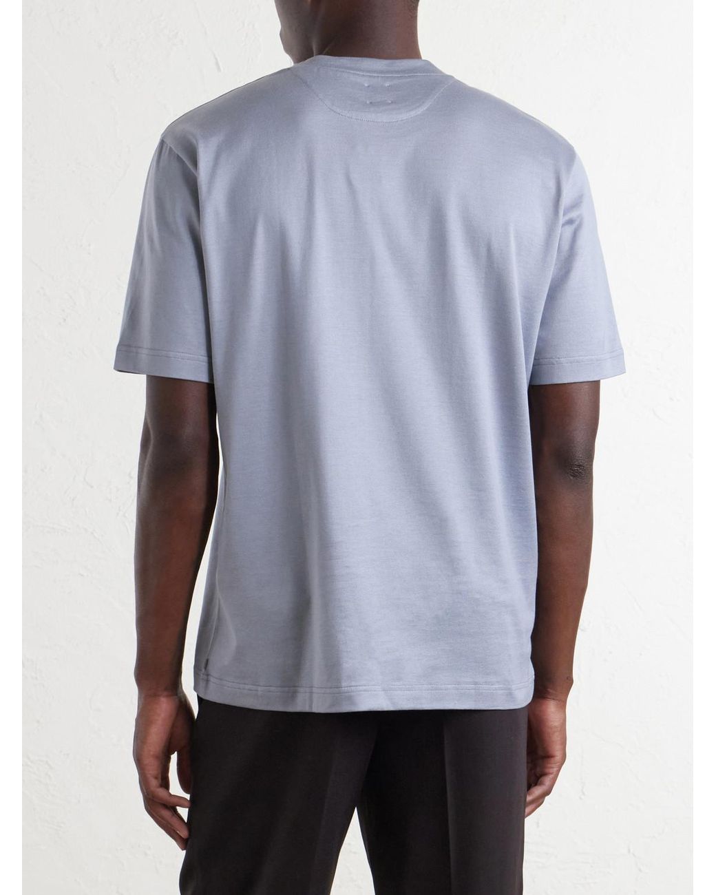 Eleventy Blue Cotton-Jersey T-Shirt for men