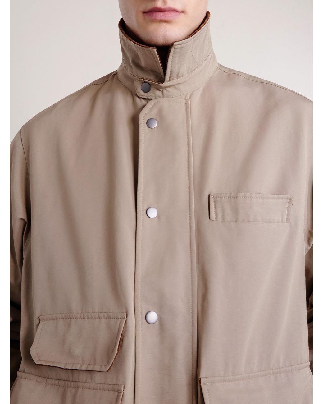 FRIZMWORKS Natural Royal Hunting Corduroy-trimmed Cotton-blend Jacket for men