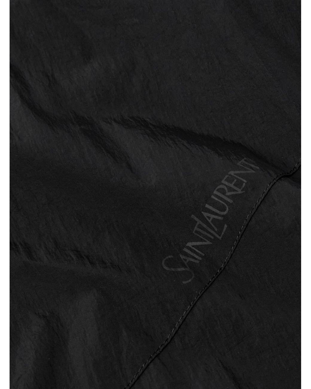 Saint Laurent Black Logo-Embroidered Shell Bomber Jacket for men