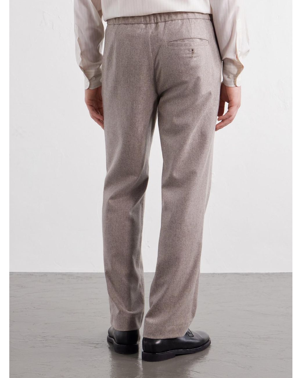 Mr P. Gray Straight-Leg Wool-Blend Flannel Trousers for men