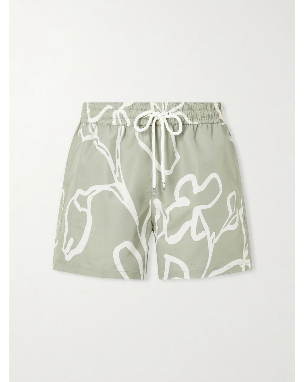 Frescobol Carioca Metallic Straight-Leg Mid-Length Printed Recycled Swim Shorts for men