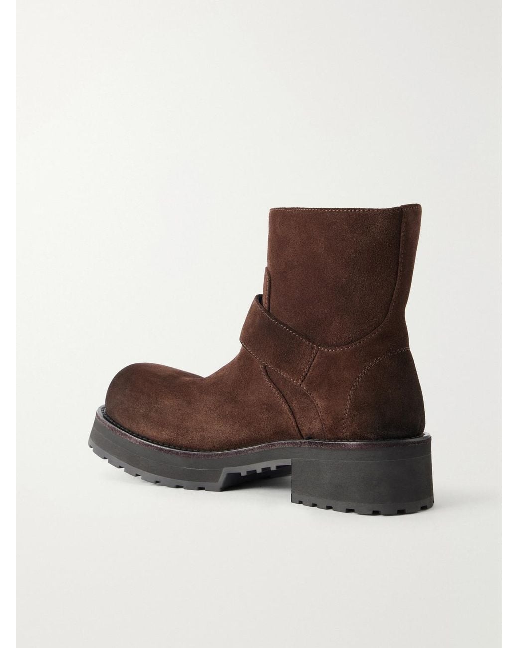 Balenciaga Brown Venom Waxed-suede Desert Boots for men