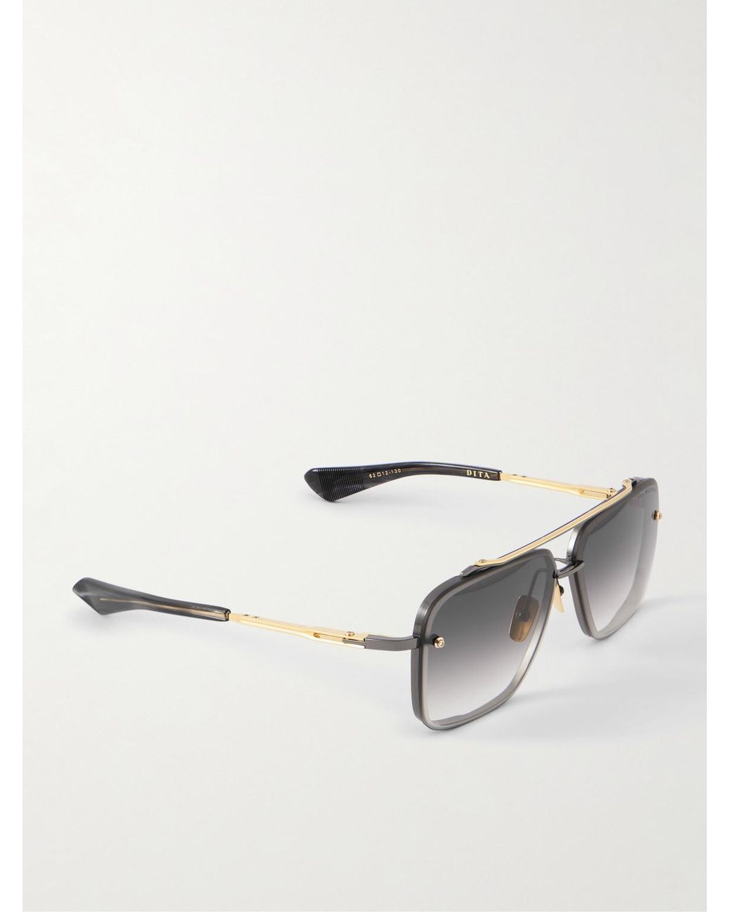 Dita Eyewear Gray Mach-Six Double-Bridge Aviator-Style Two-Tone Metal Sunglasses for men