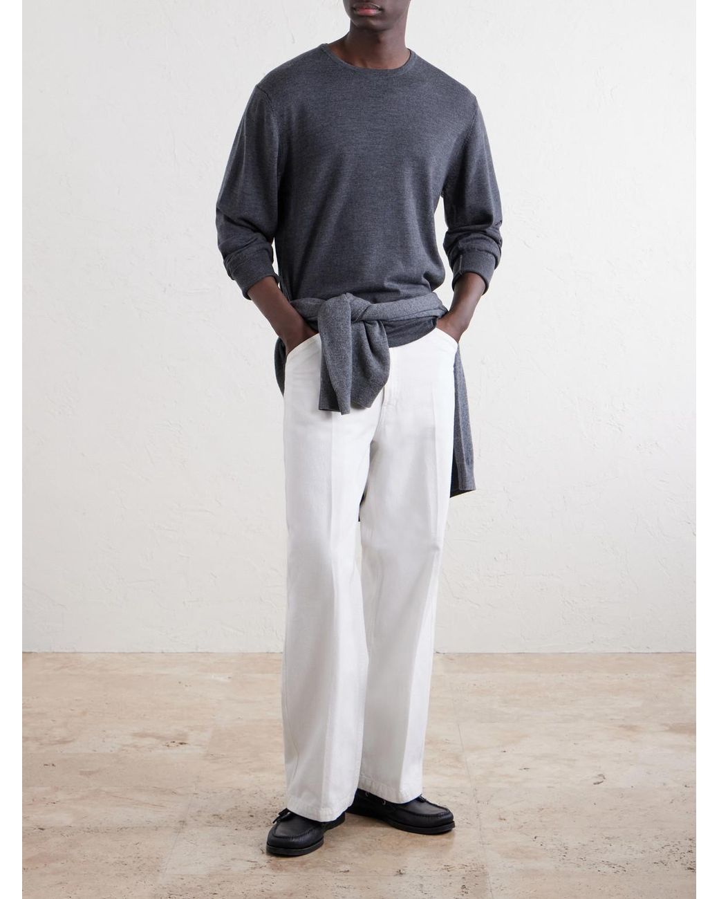 Officine Generale Blue Nina Merino Wool Sweater for men