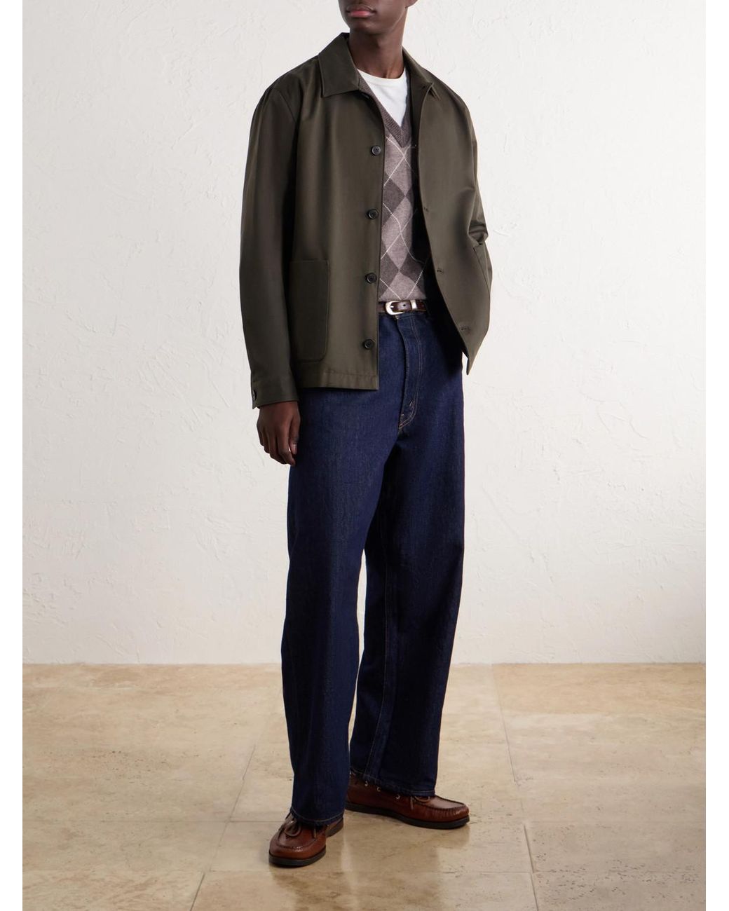 Sunspel Green Cotton-Drill Jacket for men