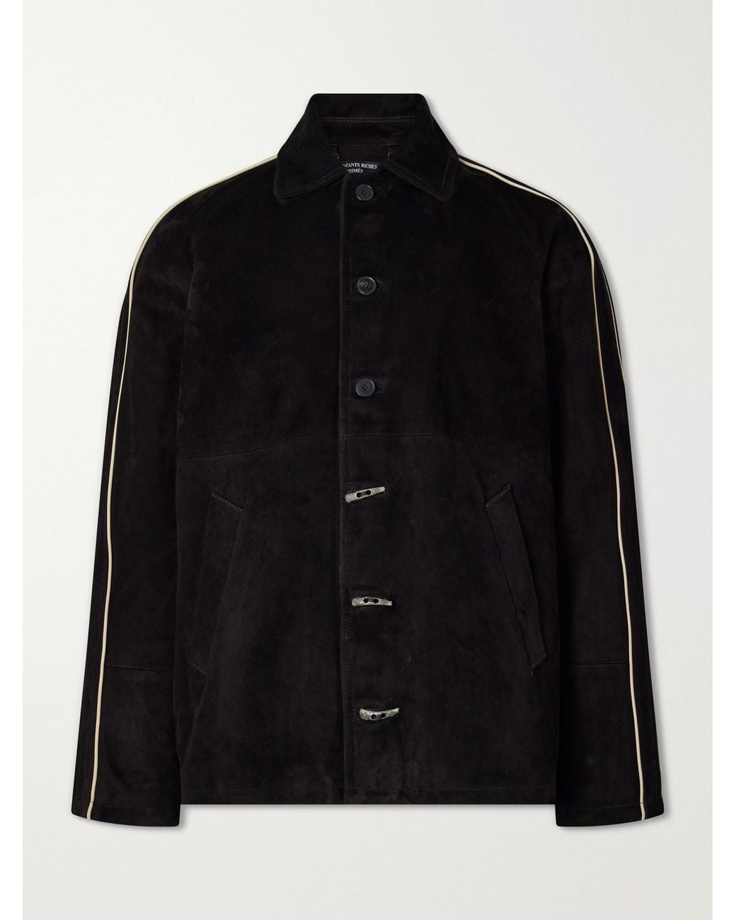 Enfants Riches Deprimes Black Académie Embellished Suede Jacket for men