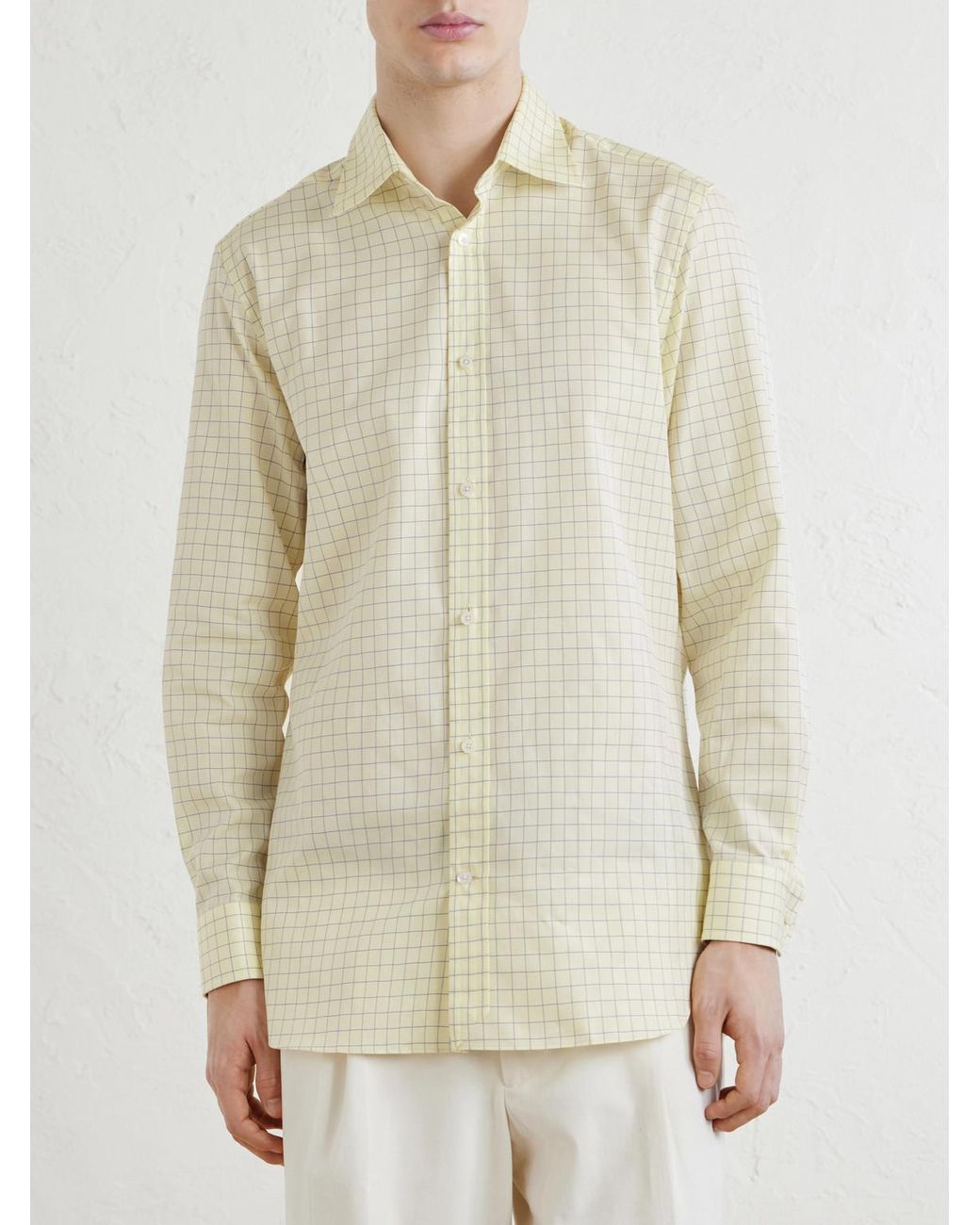 Dunhill Natural Checked Cotton Shirt for men