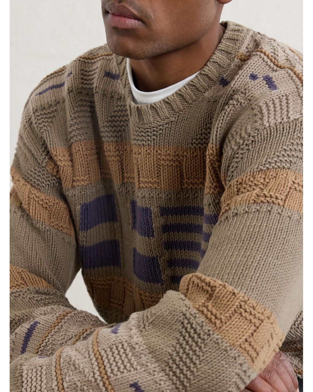 Aimé Leon Dore Natural Knitted Cotton Sweater for men
