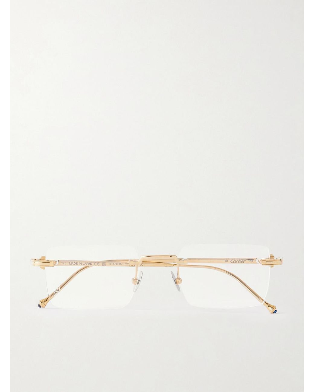 Cartier Natural Pasha Square-frame Gold-tone Glasses for men