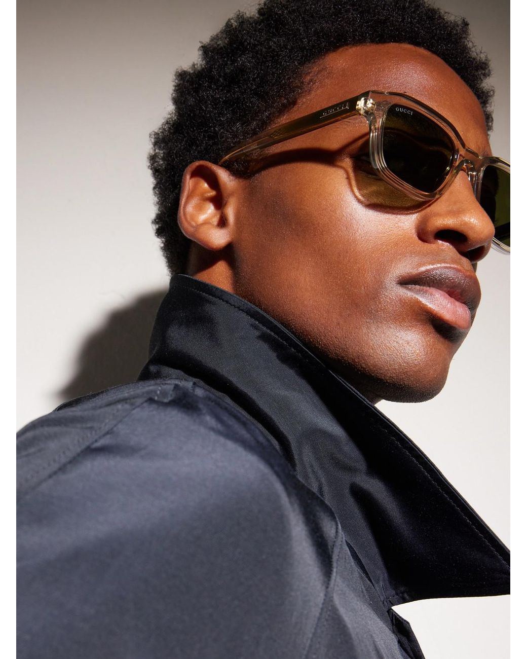 Gucci Green The Wirecore Square-frame Acetate Sunglasses for men