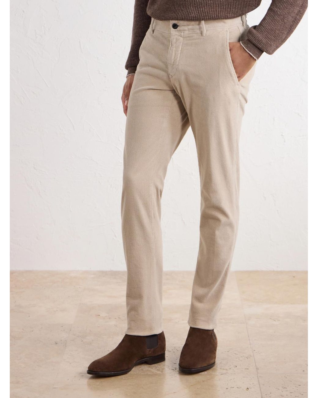 Slowear Natural Incotex Straight-Leg Cotton-Blend Corduroy Trousers for men