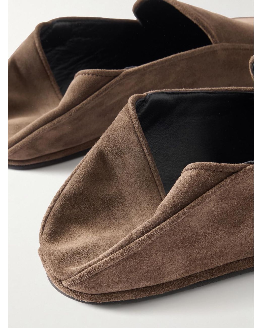 John Lobb Brown Kingston Ii Collapsible-Heel Suede Loafers for men