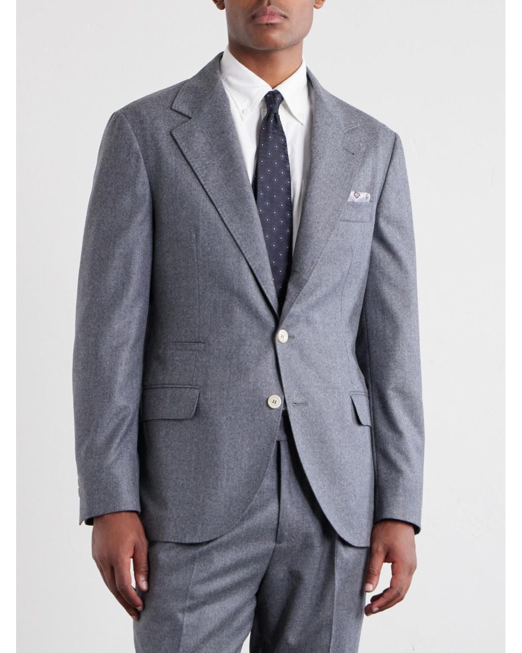 Brunello Cucinelli Gray Virgin Wool Suit Jacket for men