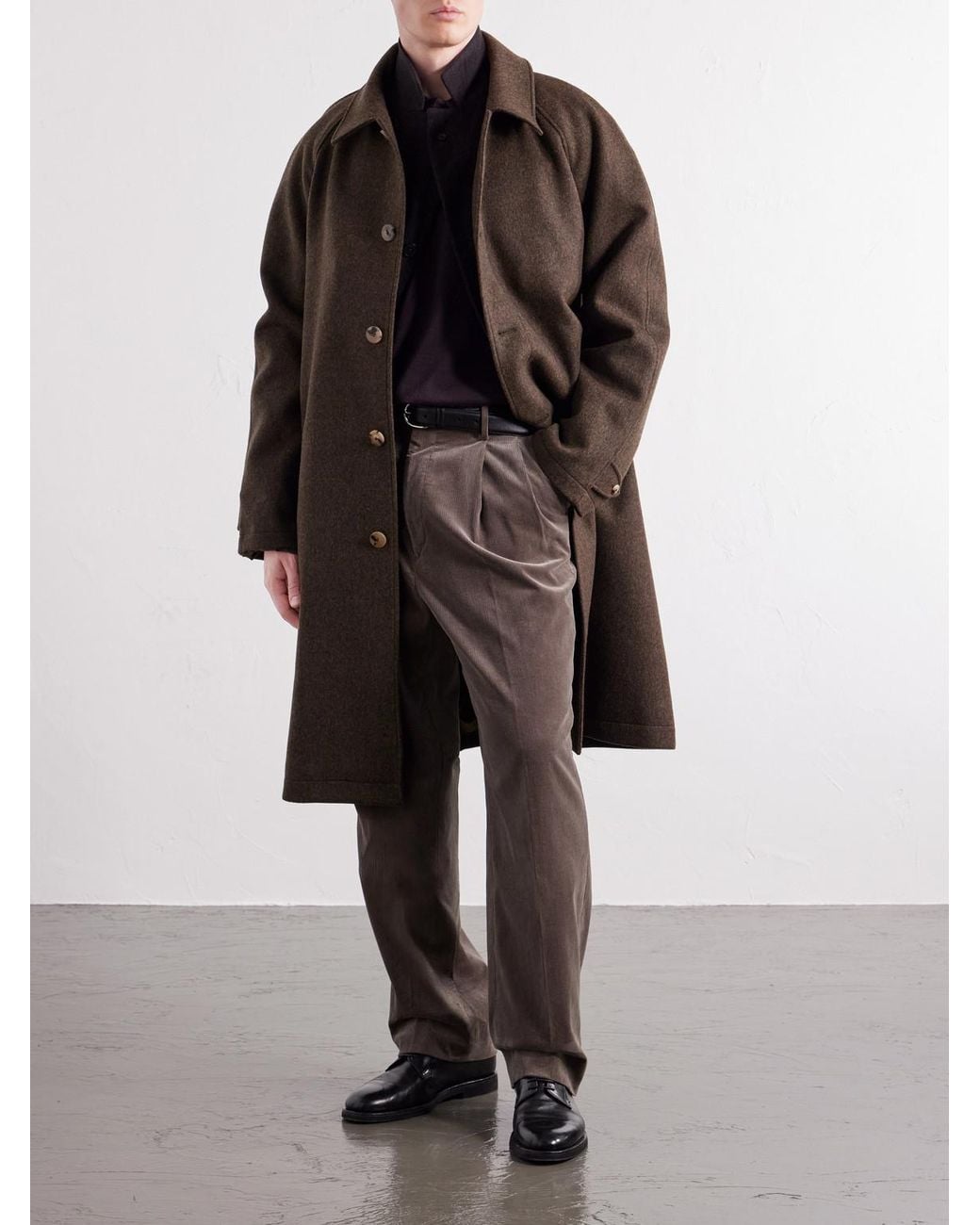 Kaptain Sunshine Brown Straight-Leg Cotton-Corduroy Trousers for men