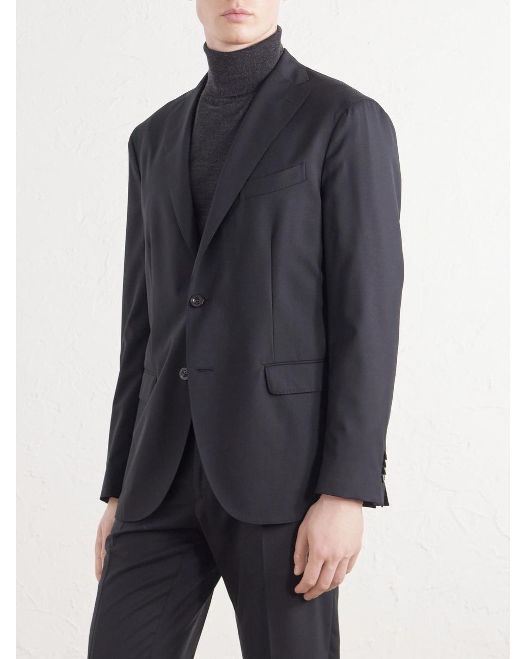 Boglioli Blue Virgin Wool Fresco Suit Jacket for men