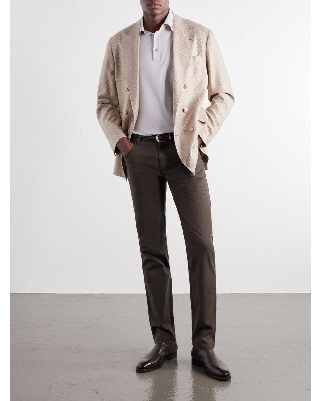 Kiton White Cotton-Jersey Polo Shirt for men
