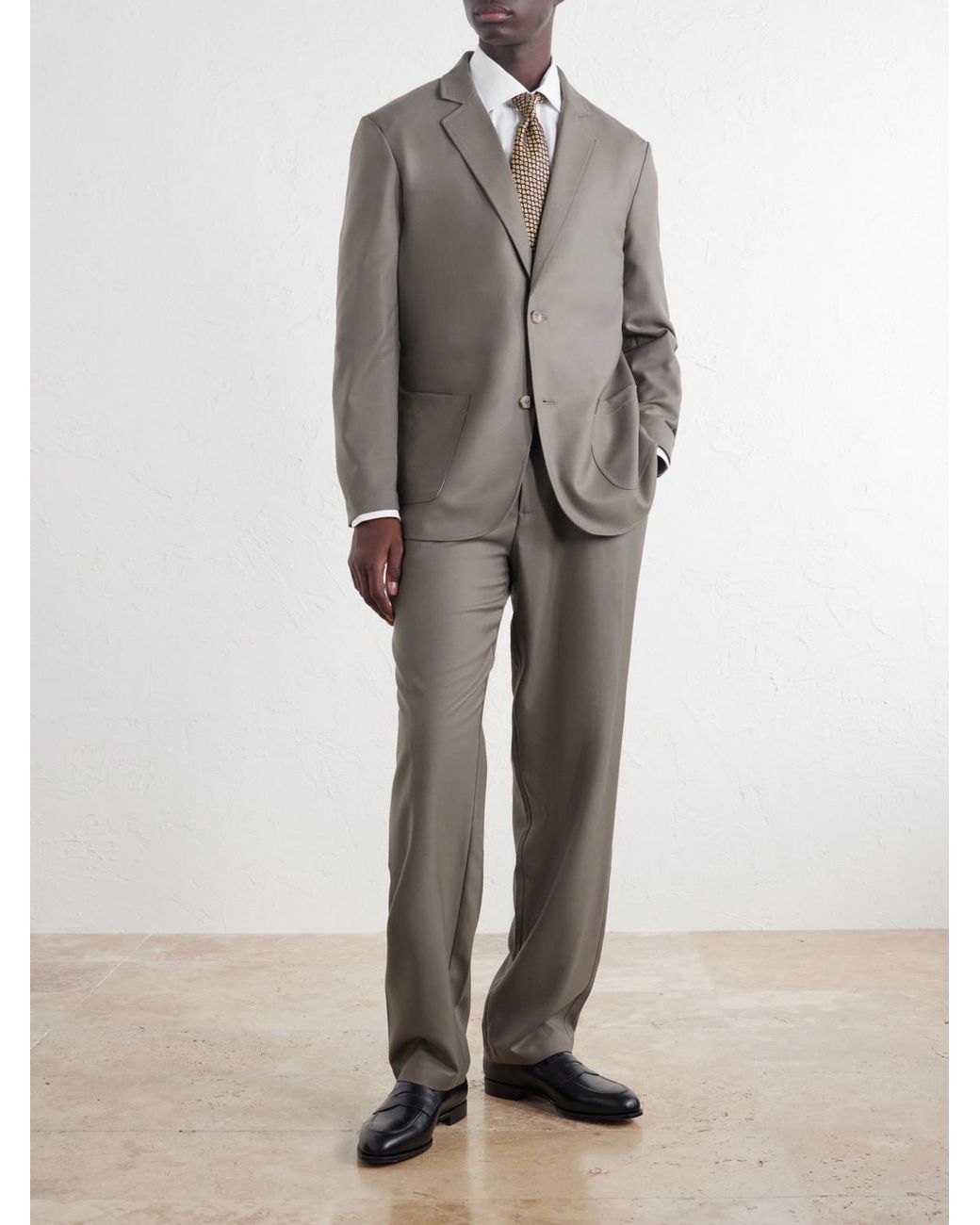 De Bonne Facture Gray Writers Virgin Wool Suit Jacket for men