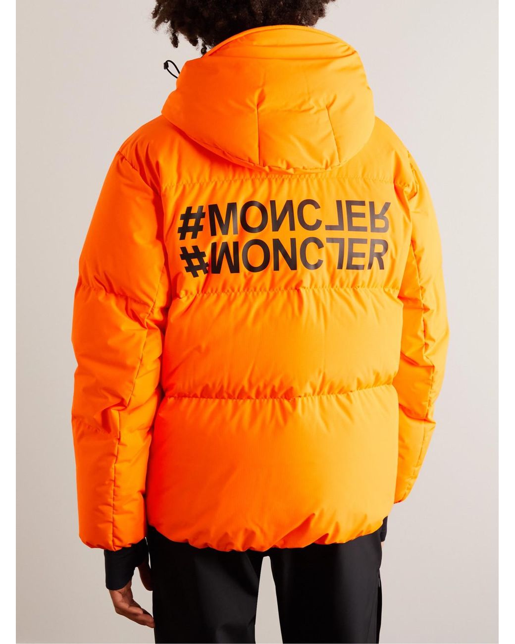 Moncler Orange Mazod Quilted Printed Ripstop Down Ski Jacket for men