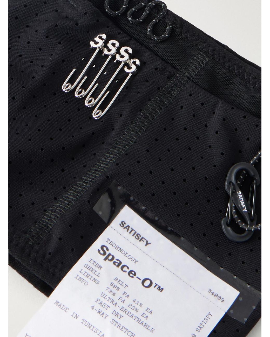 Satisfy Blue Embellished Logo-Appliquéd Space‑O Belt for men