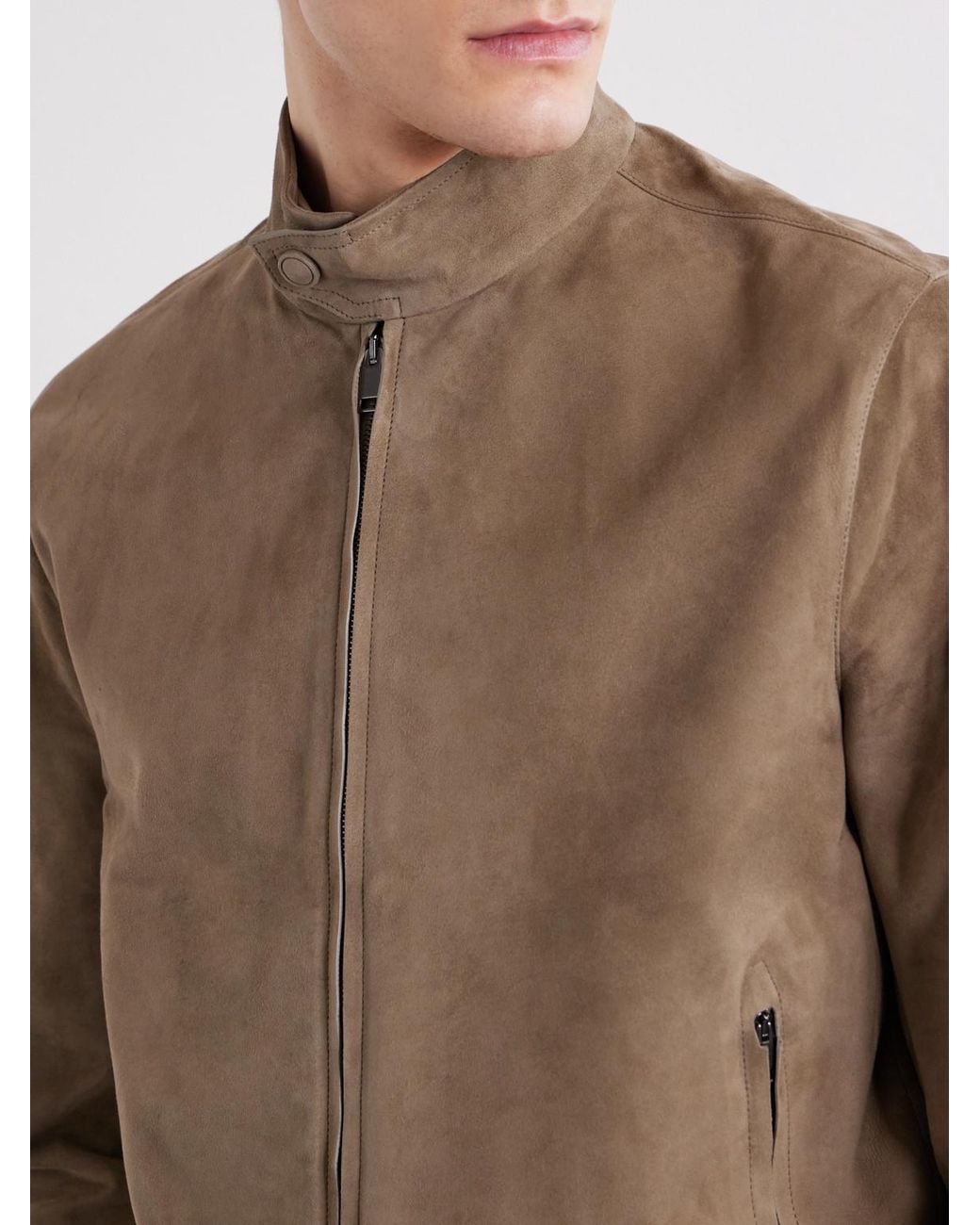 Brioni Brown Suede Jacket for men