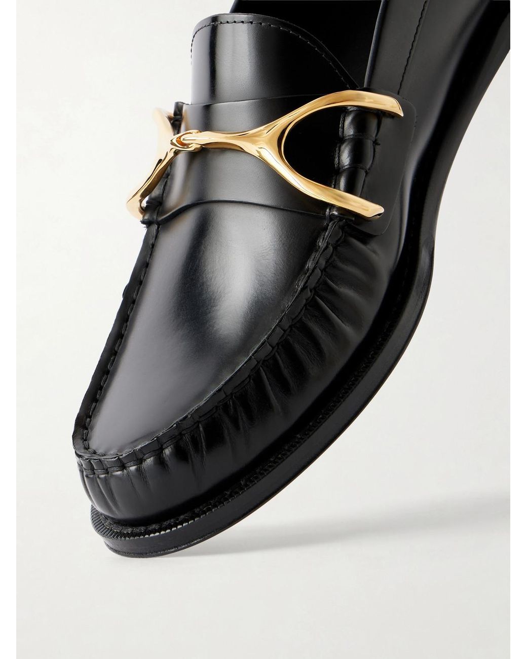 McQueen Black Leather Loafers for men
