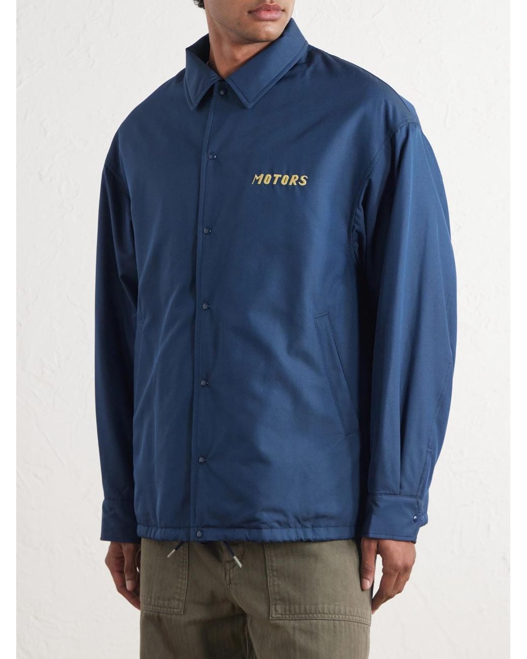 Visvim Blue Embroidered Wool And Silk-Blend-Gabardine Jacket for men