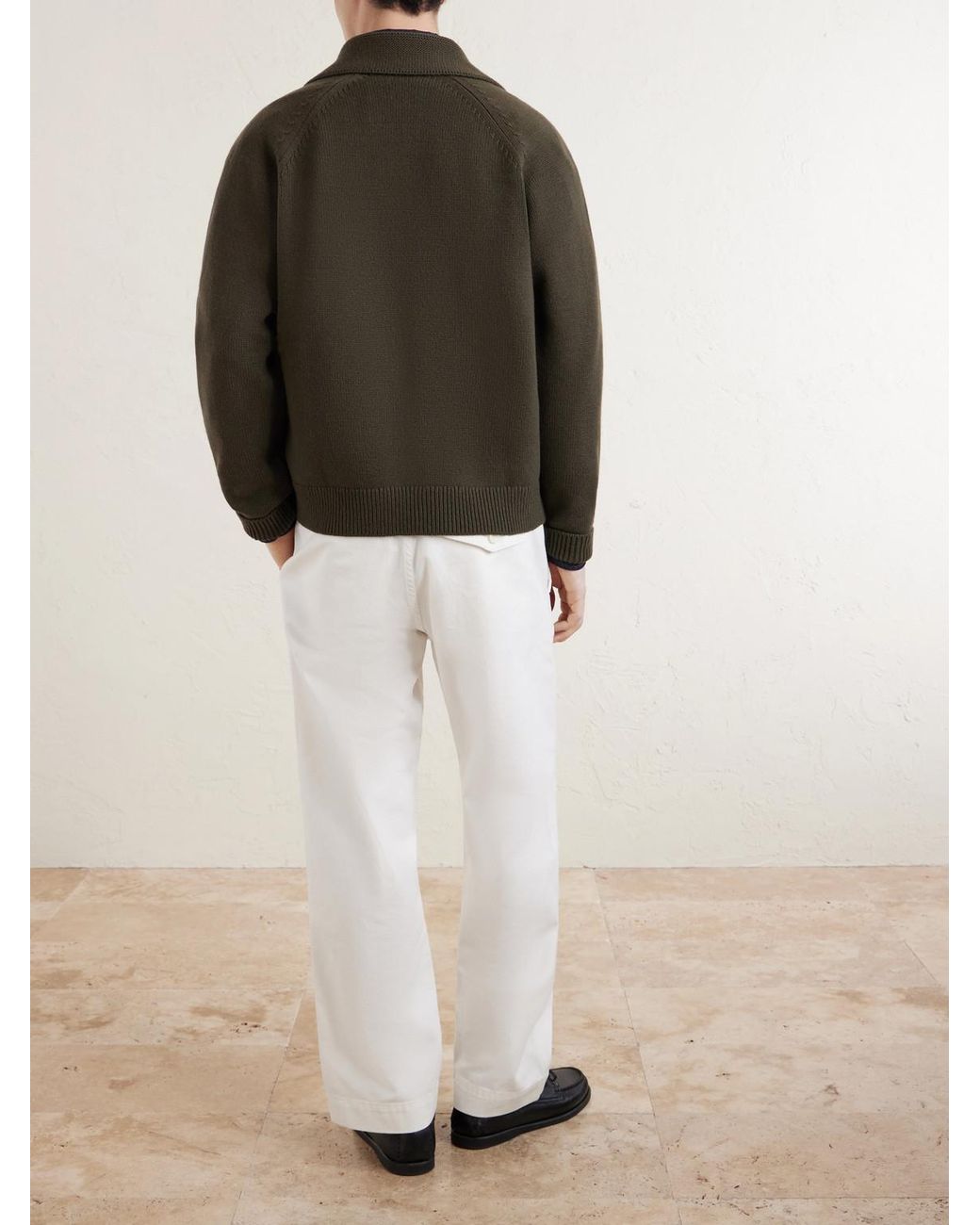 Margaret Howell White Mhl. Naval Straight-Leg Cotton-Drill Trousers for men