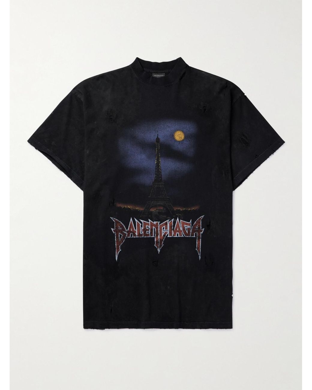 Balenciaga Graphic print Ripped T shirt in Black for Men Lyst UK