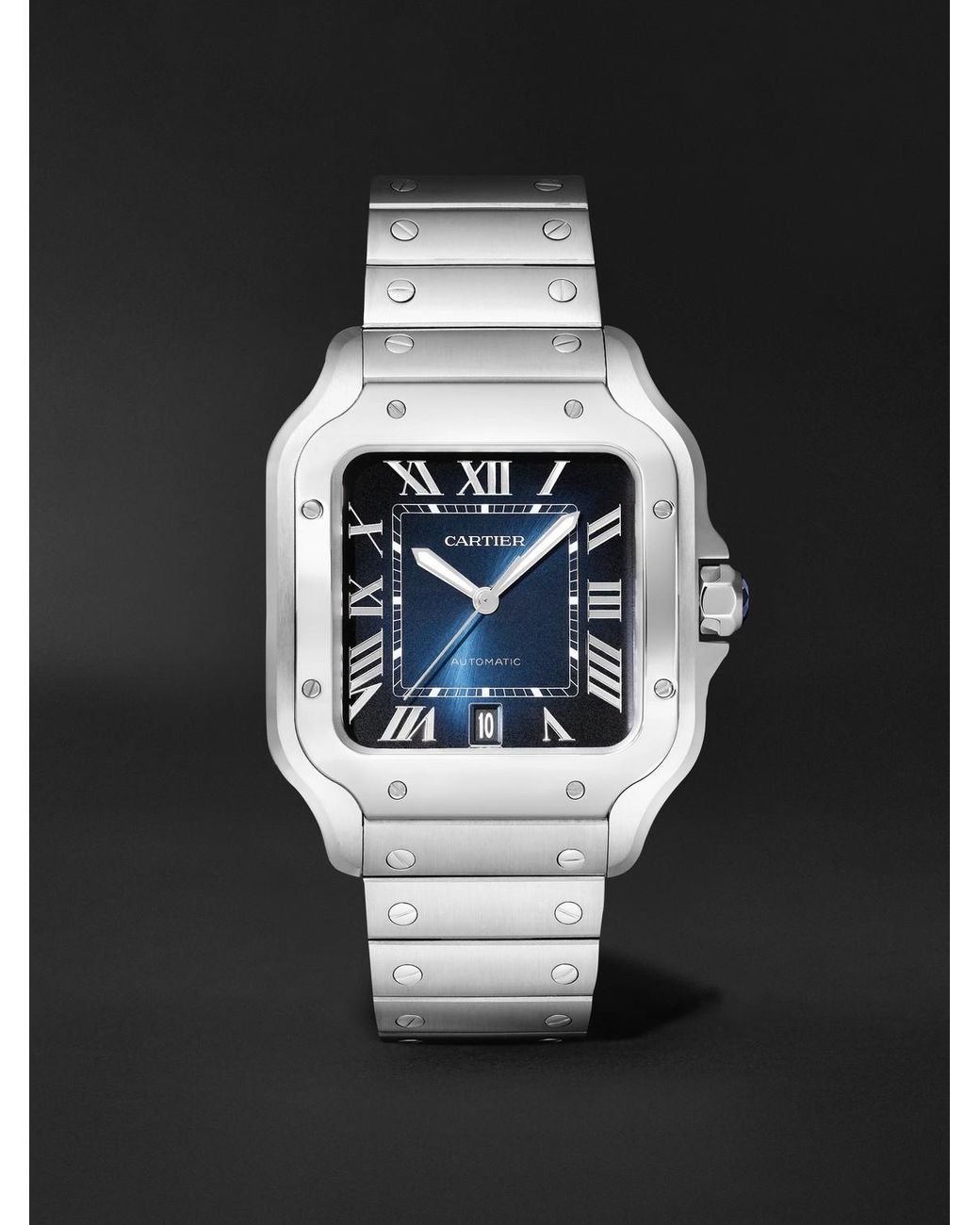 Cartier Black Santos De Automatic Interchangeable Steel Watch, Ref. Wssa0071 for men