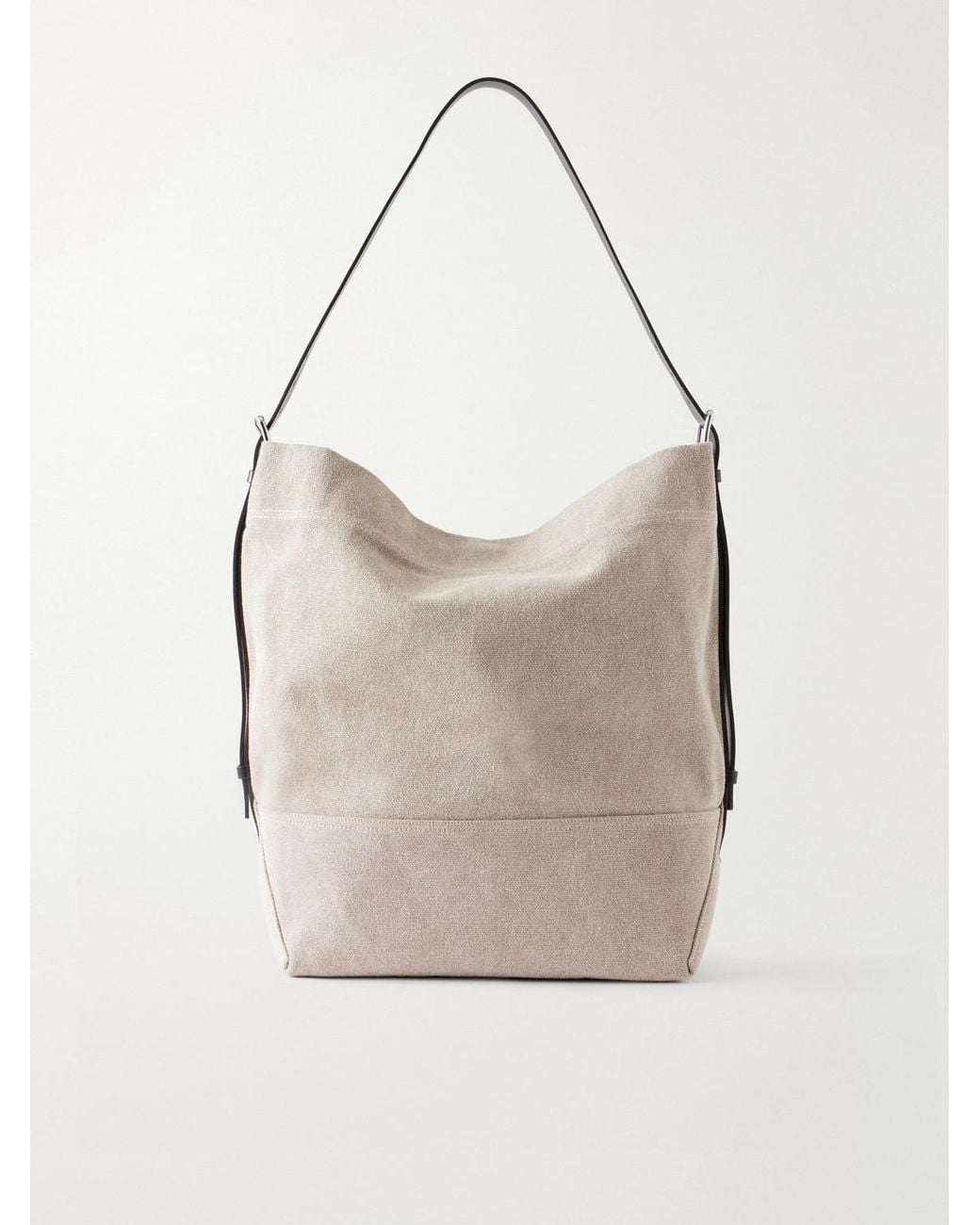 Lemaire Natural Leather-Trimmed Canvas Tote Bag for men