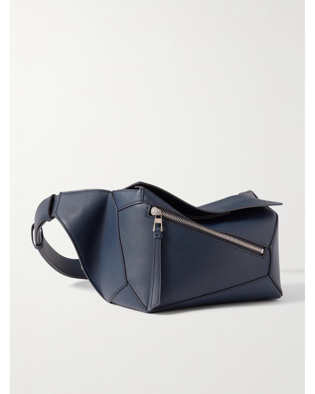 Loewe Puzzle Edge Small Leather Belt Bag in Blue for Men