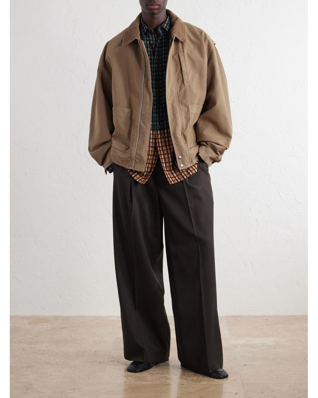 Dries Van Noten Natural Corduroy-Trimmed Cotton-Canvas Jacket for men